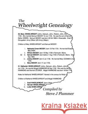 The Wheelwright Genealogy Steve J Plummer 9781445731599 Lulu Press