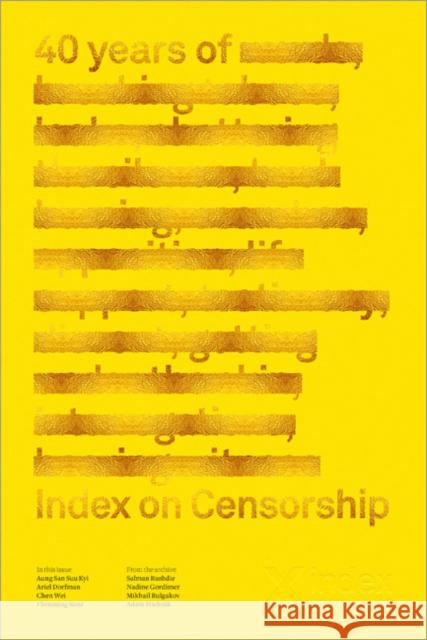 40 Years of Index on Censorship V41 N1 Jo Glanville   9781446253618 SAGE Publications Ltd