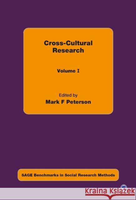 Cross-Cultural Research Mark F. Peterson 9781446287323