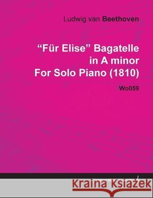 Für Elise - Bagatelle No. 25 in A Minor - WoO 59, Bia 515 - For Solo Piano: With a Biography by Joseph Otten Beethoven, Ludwig Van 9781446515358 Ind Press