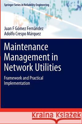 Maintenance Management in Network Utilities: Framework and Practical Implementation Gómez Fernández, Juan F. 9781447161622 Springer