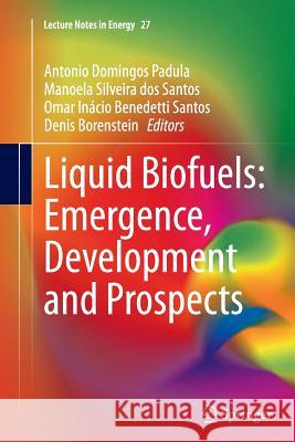 Liquid Biofuels: Emergence, Development and Prospects Antonio Domingo Manoela Silveir Omar Inacio Benedett 9781447172192 Springer