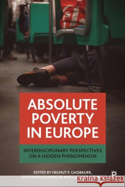 Absolute Poverty in Europe: Interdisciplinary Perspectives on a Hidden Phenomenon Helmut P Gaisbauer Gottfried Schweiger Clemens Sedmak 9781447341284
