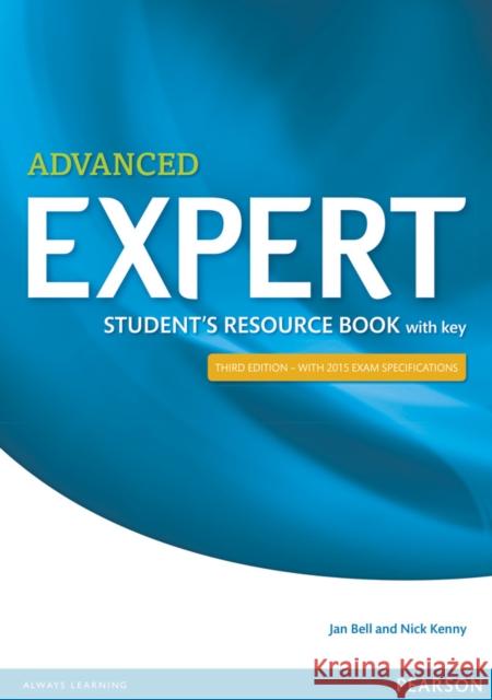 Expert Advanced 3rd Edition Student's Resource Book with Key Jan Bell 9781447980605 Pearson Education Limited