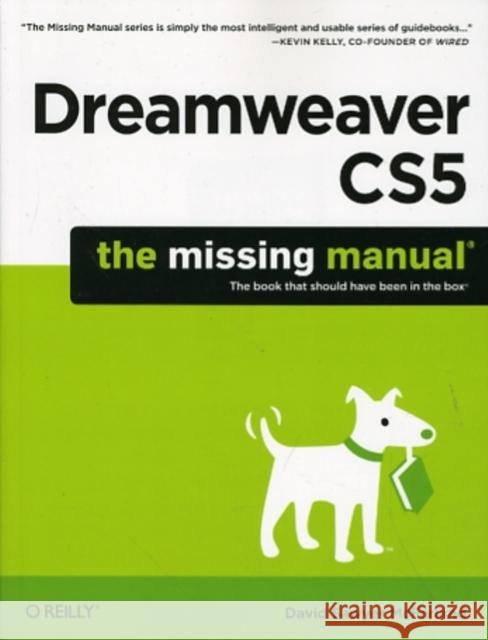 Dreamweaver Cs5: The Missing Manual McFarland, David Sawyer 9781449381813 0