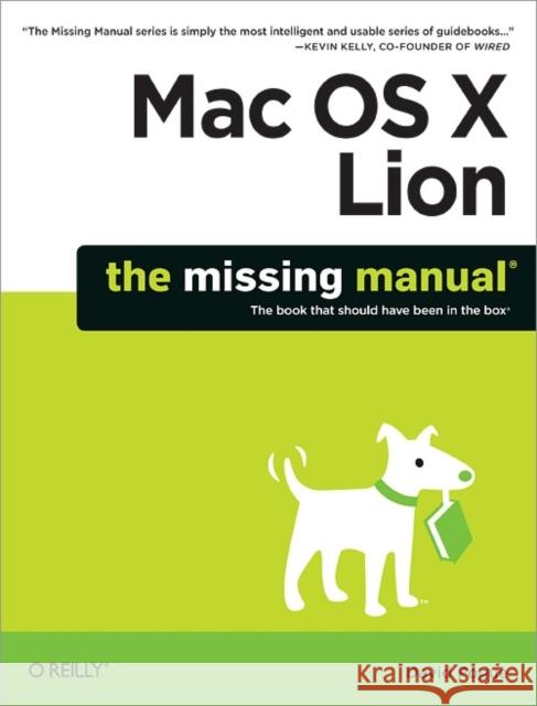 Mac OS X Lion: The Missing Manual David Pogue 9781449397494 Pogue Press