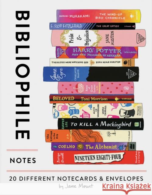 Bibliophile Notes: 20 Different Notecards & Envelopes (Notecards for Book Lovers, Illustrated Notecards, Stationery) [With Envelope] Mount, Jane 9781452167244