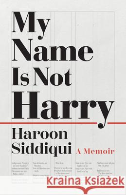 My Name Is Not Harry: A Memoir Haroon Siddiqui 9781459748903