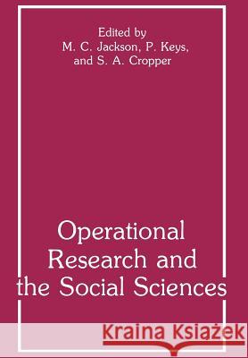 Operational Research and the Social Sciences  9781461280835 Springer