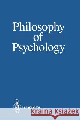 Philosophy of Psychology Mario Bunge Ruben Ardila 9781461291183