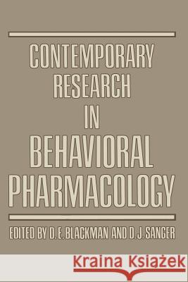 Contemporary Research in Behavioral Pharmacology Derek Blackman 9781461339694