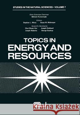 Topics in Energy and Resources Stephan L 9781461345374 Springer
