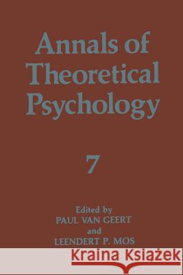 Annals of Theoretical Psychology Paul Va Leendert Mos 9781461367147 Springer