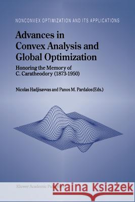 Advances in Convex Analysis and Global Optimization: Honoring the Memory of C. Caratheodory (1873-1950) Hadjisavvas, Nicolas 9781461379751 Springer