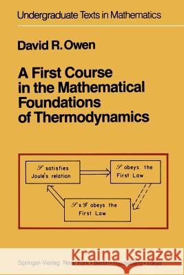 A First Course in the Mathematical Foundations of Thermodynamics D. R. Owen 9781461395072 Springer