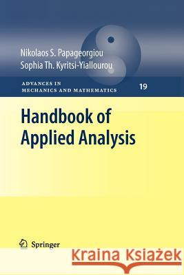 Handbook of Applied Analysis Nikolaos S. Papageorgiou Sophia Th. Kyritsi-Yiallourou  9781461417118