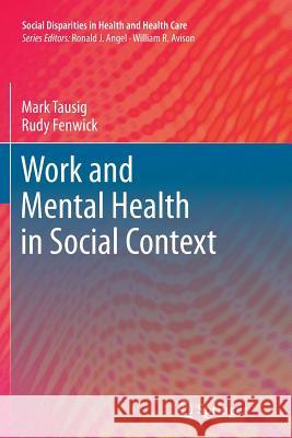 Work and Mental Health in Social Context Mark Tausig Rudy Fenwick 9781461429739 Springer