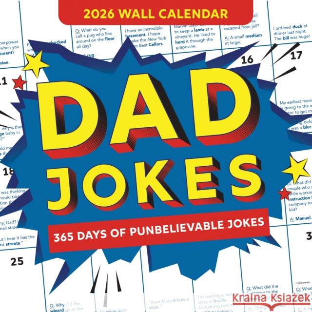 2026 Dad Jokes Wall Calendar: 365 Days of Punbelievable Jokes Sourcebooks 9781464229619