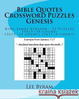 Bible Quotes Crossword Puzzles - Genesis Lee Byram 9781467939041 Createspace