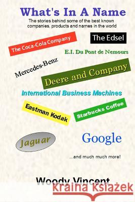 What's In A Name: The stories behind some of the best known companies, products and names in the world Vincent, Woody 9781468024739 Createspace