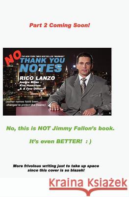 No Thank You Notes Rico Lanzo Ambra Milan Kim Hamilton 9781468040494 Createspace