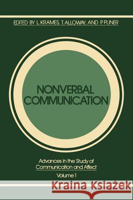 Nonverbal Communication Lester Krames 9781468408706 Springer