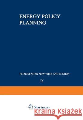 Energy Policy Planning B. A B. A. Bayraktar 9781468410822 Springer