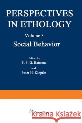 Social Behavior P. Bateson 9781468429039 Springer