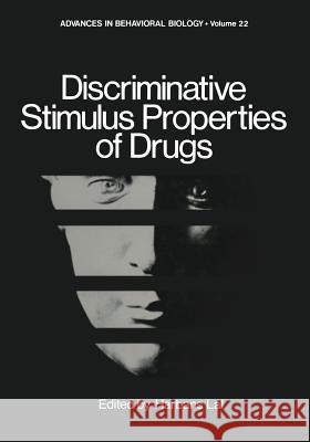 Discriminative Stimulus Properties of Drugs Harbans Lal 9781468430929 Springer