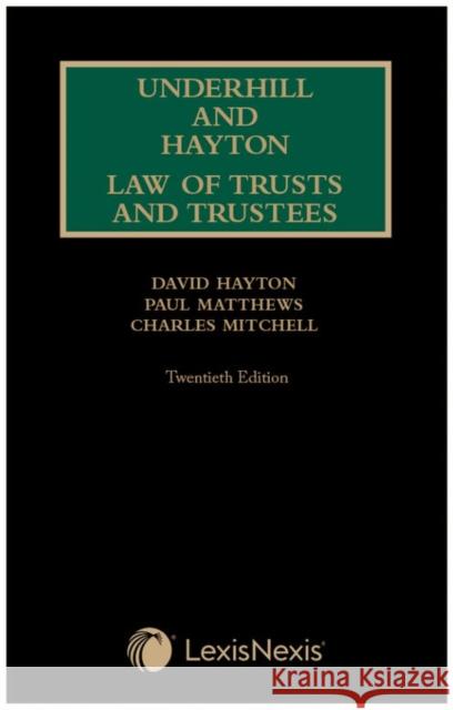 Underhill and Hayton Law of Trusts and Trustees Dr Sinead (Catherine Seville Lecturer in Law, University of Cambridge) Agnew 9781474316088