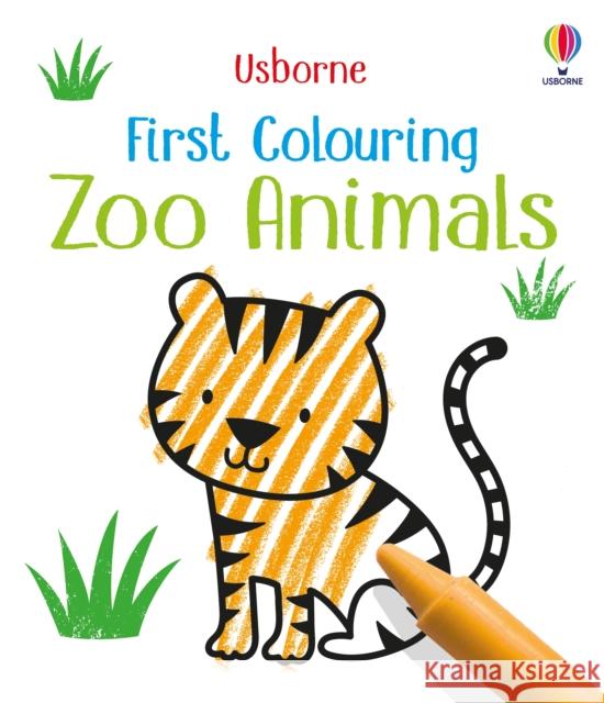 First Colouring Zoo Animals KIRSTEEN ROBSON 9781474985895 Usborne Publishing Ltd