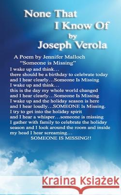 None That I Know Of: It's Never Too Late to Start a Family Verola, Joseph 9781475231663 Createspace