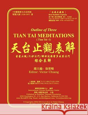 Outline of Three Tian Tai Meditations Rev Zhi Yi Shi Victor Chiang 9781475257762 Createspace