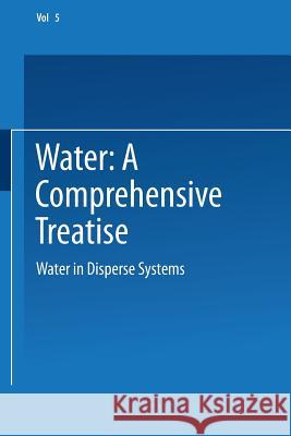 Water in Disperse Systems Felix Franks 9781475769630 Springer