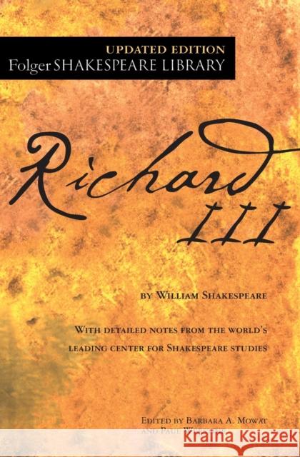 Richard III William Shakespeare Dr Barbara a. Mowat Paul Werstine 9781476786926 Simon & Schuster