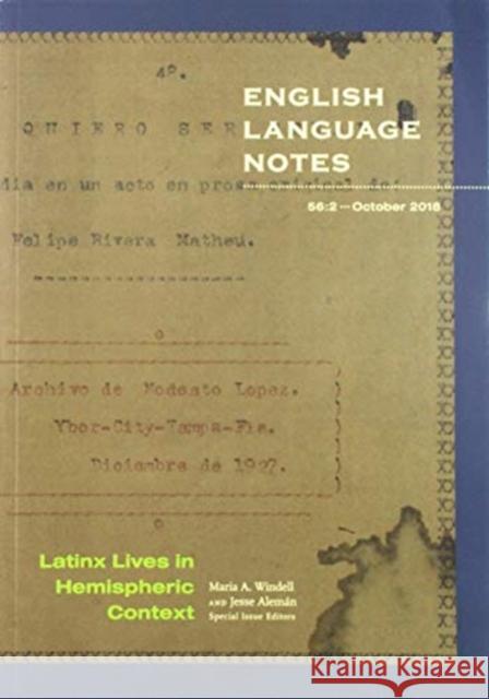 Latinx Lives in Hemsipheric Context Maria A. Windell 9781478003588