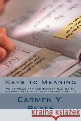 Keys to Meaning: What Teachers and Tutors Can Do to Improve Reading Comprehension Skills Carmen Y. Reyes 9781478308287