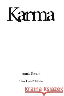 Karma Annie Wood Besant 9781480119178