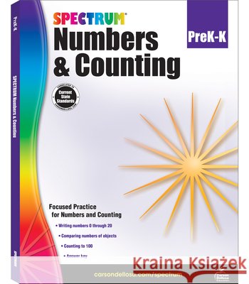 Numbers & Counting, Grades Pk - K Spectrum                                 Carson-Dellosa Publishing 9781483831039