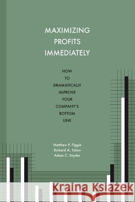 Maximizing Profits Immediately: How to Dramatically Improve Your Company's Bottom Line Matthew P. Figgie Richard a. Solon Adam C. Snyder 9781484073919 Createspace