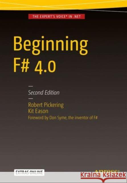 Beginning F# 4.0 Pickering, Robert 9781484213759