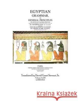 Egyptian Grammar, or General Principles of Egyptian Sacred Writing: The Foundation of Egyptology translated for the first time into English Stewart Sr, David Grant 9781484914250