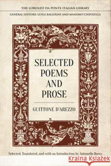 Selected Poems and Prose Guitonne D'Arezzo Antonello Borra 9781487501242