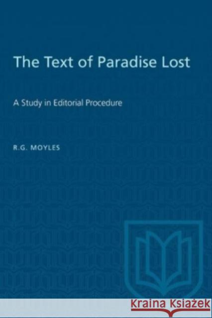 TEXT PARADISE LOST STUDY EDITORIAL PRP  9781487577346 TORONTO UNIVERSITY PRESS
