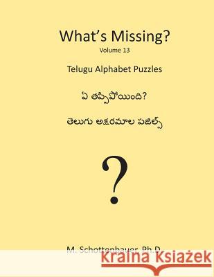 What's Missing?: Telugu Alphabet Puzzles M. Schottenbauer 9781490481227 Createspace