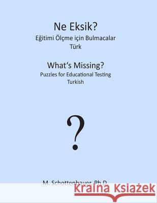 What's Missing? Puzzles for Educational Testing: Turkish M. Schottenbauer 9781492127376 Createspace