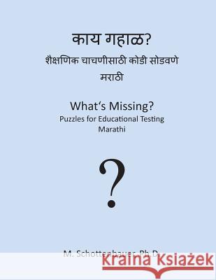 What's Missing? Puzzles for Educational Testing: Marathi M. Schottenbauer 9781492154334 Createspace