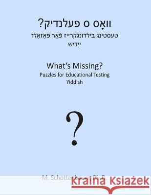 What's Missing? Puzzles for Educational Testing: Yiddish M. Schottenbauer 9781492155980 Createspace