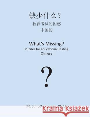 What's Missing? Puzzles for Educational Testing: Chinese M. Schottenbauer 9781492157823 Createspace