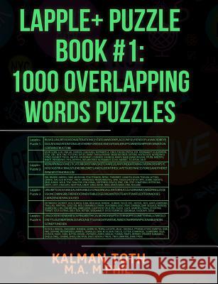 Lapple+ Puzzle Book #1: 1000 Overlapping Words Puzzles Kalman Tot 9781493539154 Createspace